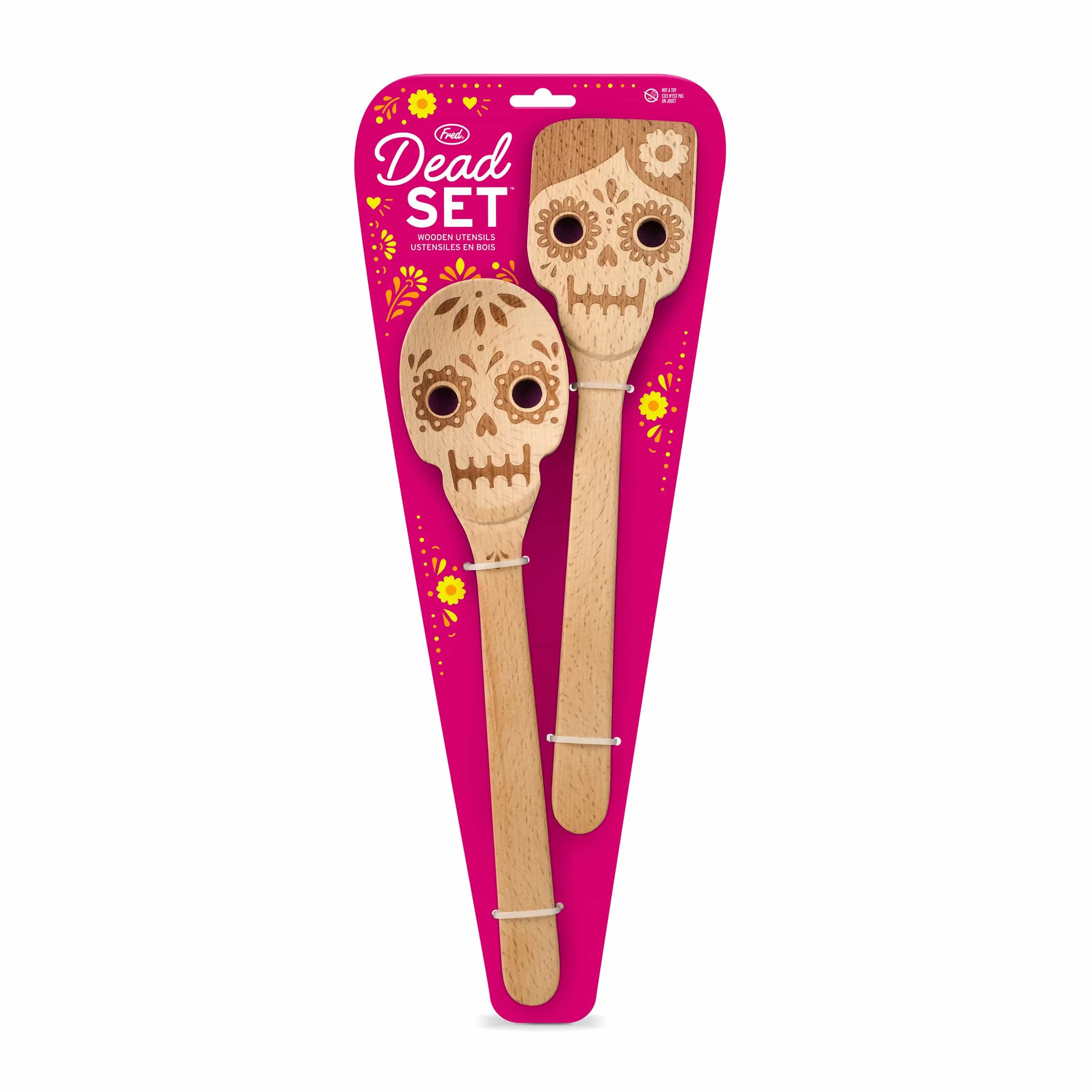 Genuine Fred - Dead Set Wooden Utensils on packaging