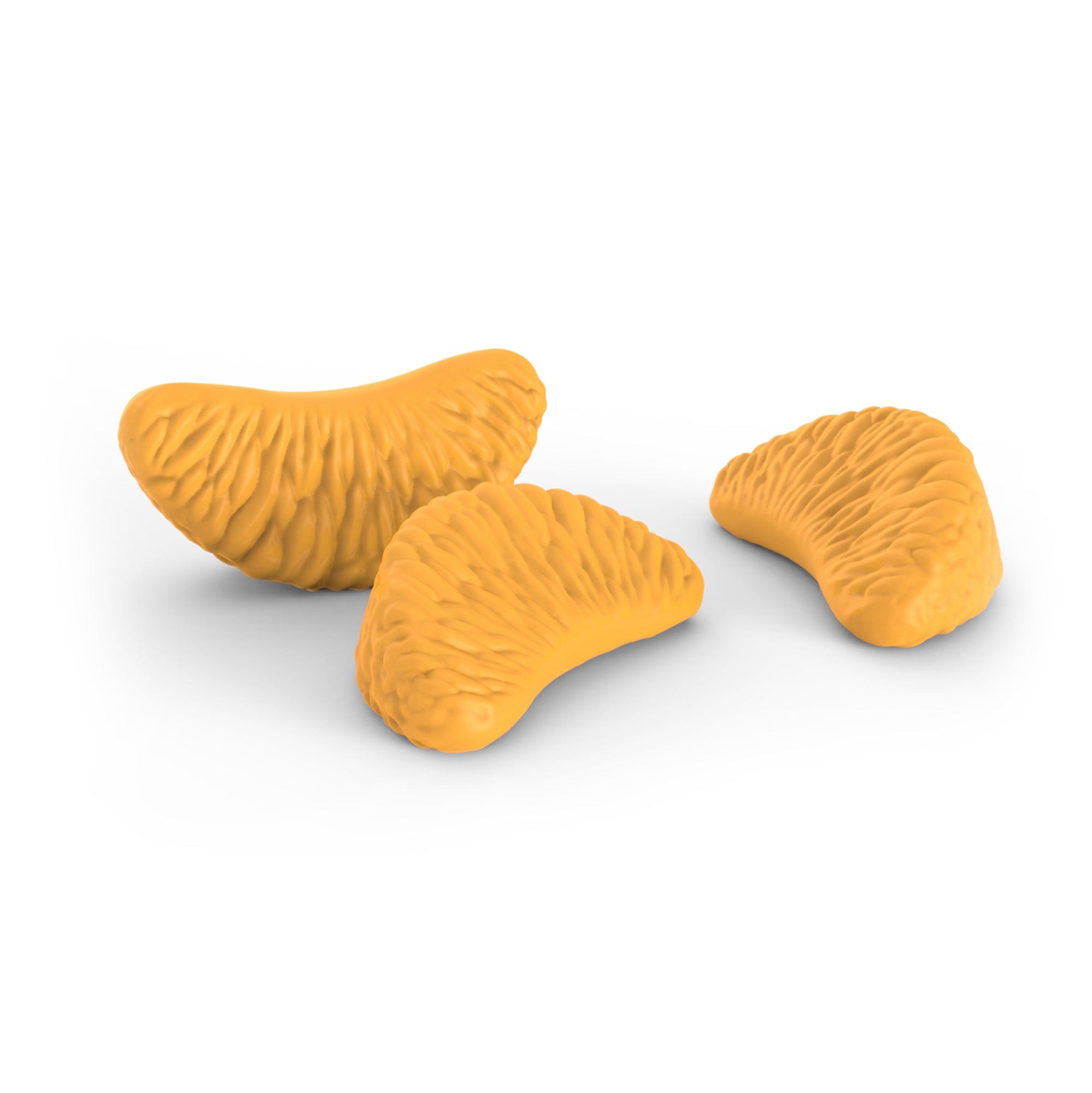 mandarin orange erasers isolated on white