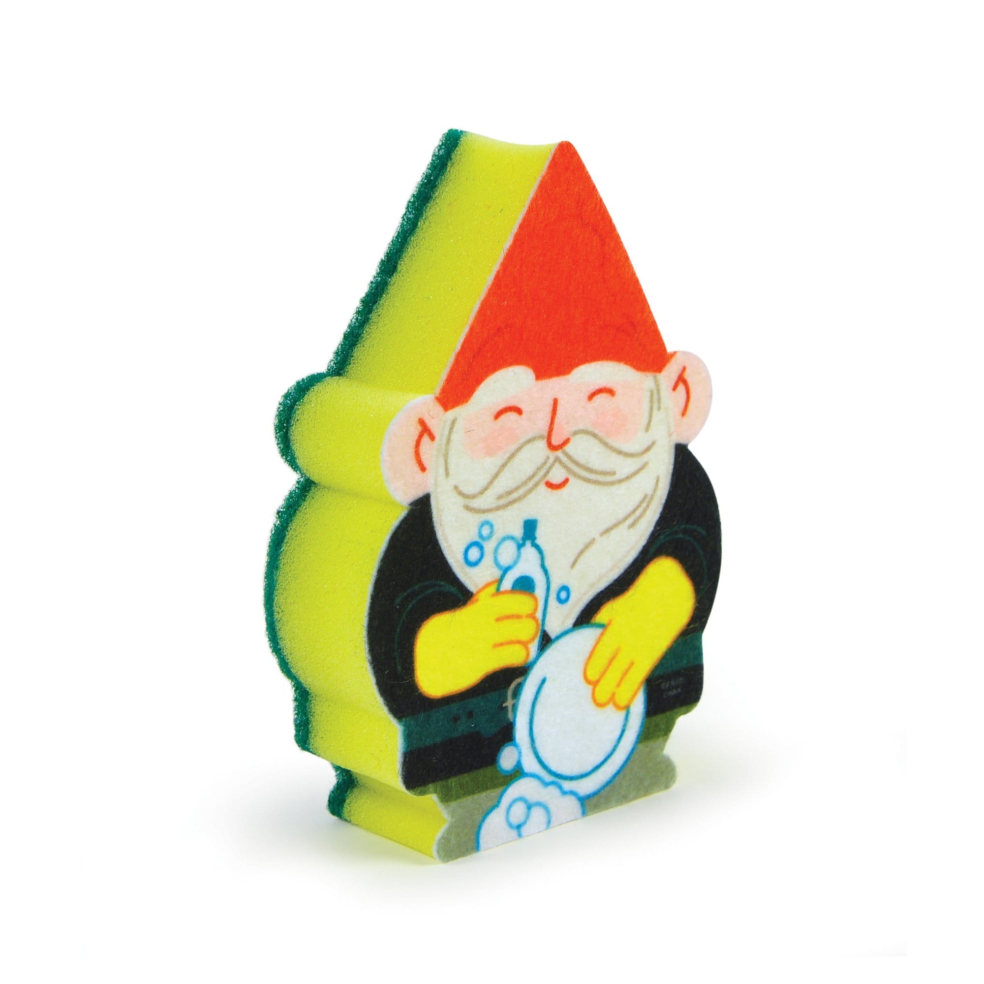 Genuine Fred Sink Gnome Kitchen Sponge - 3 Layer Dish Sponge With Cute Gnome Design, Assorted Colors