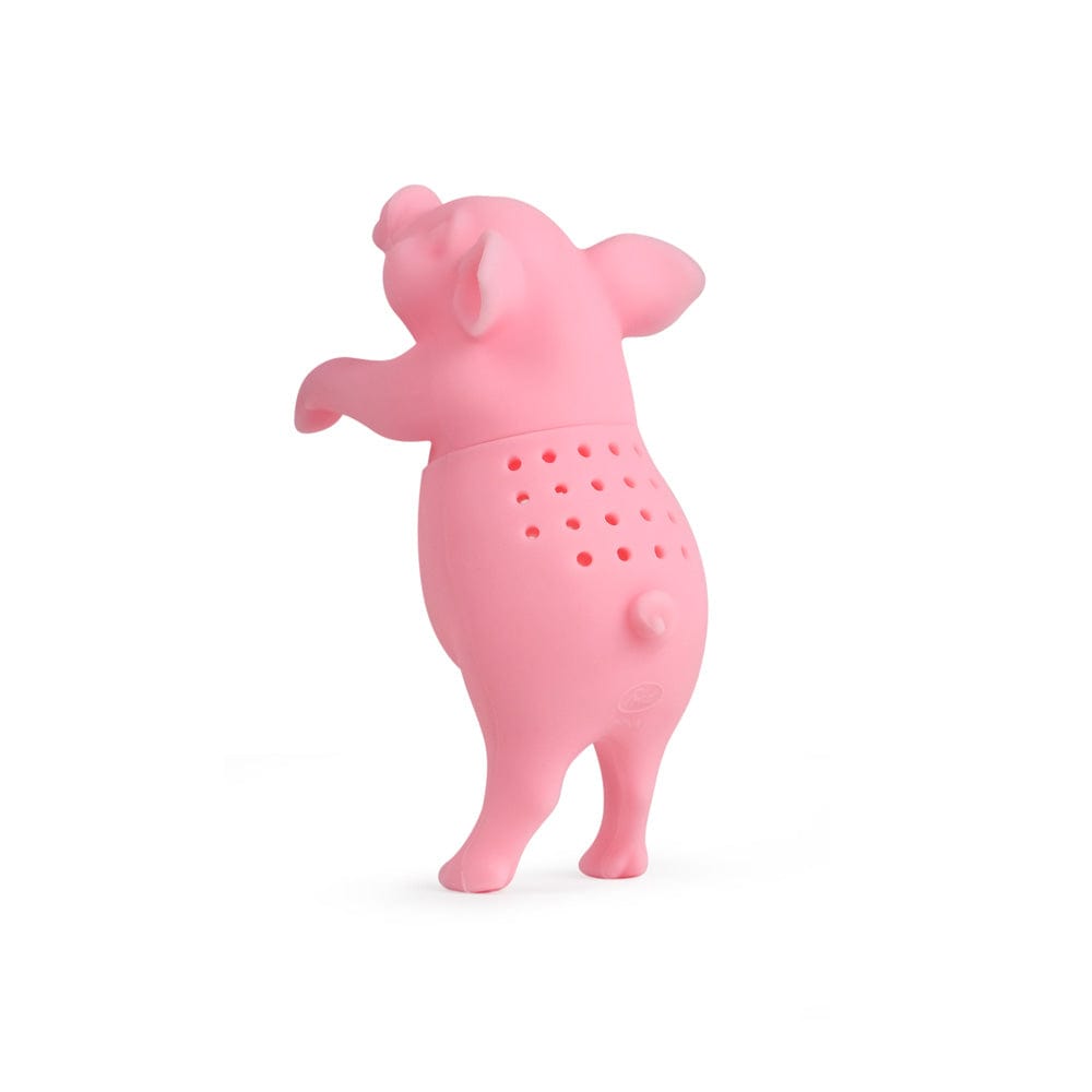 A silicone tea infuser that looks like a pink pig