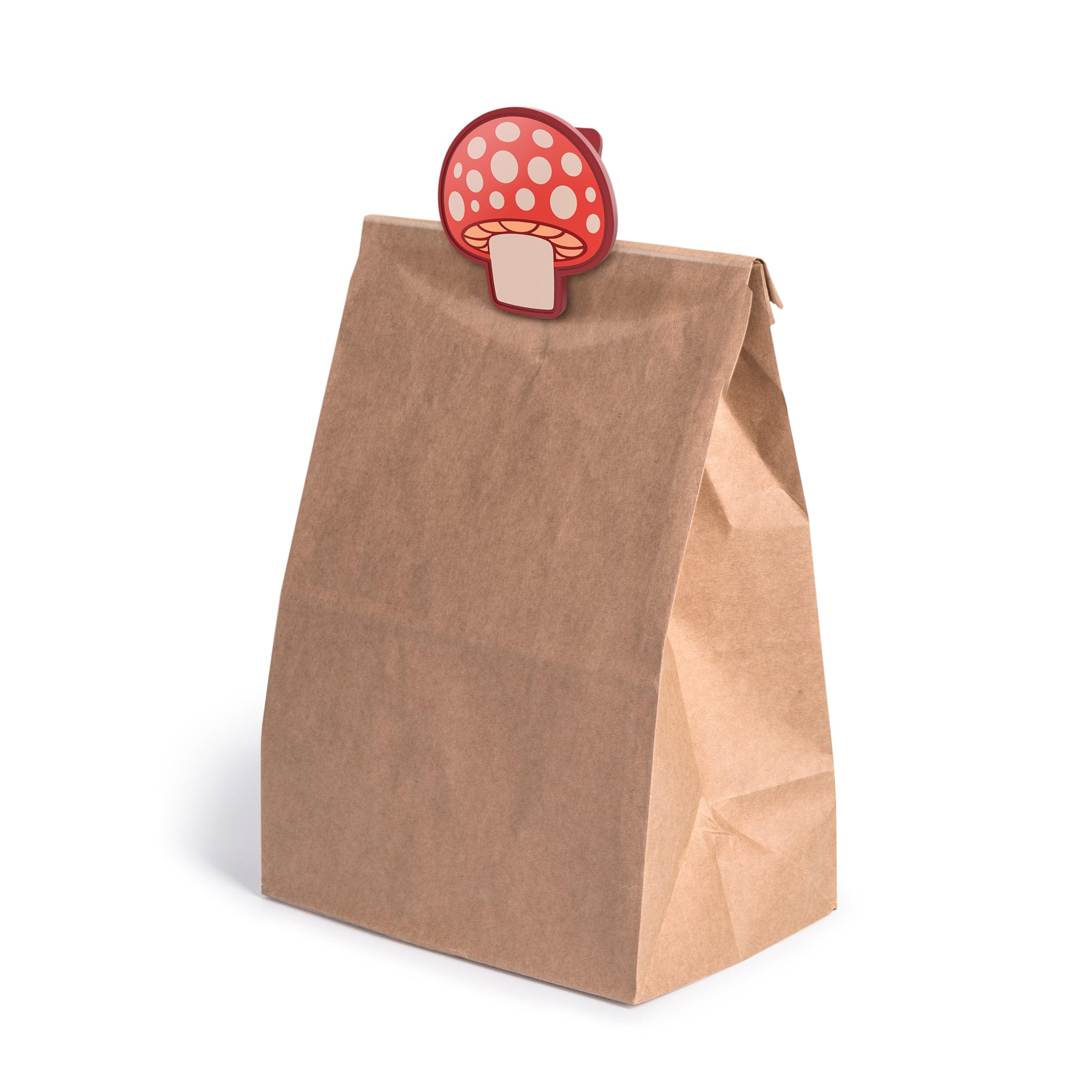 Genuine Fred Shroommates - Mushroom Bag clip on brown paper bag
