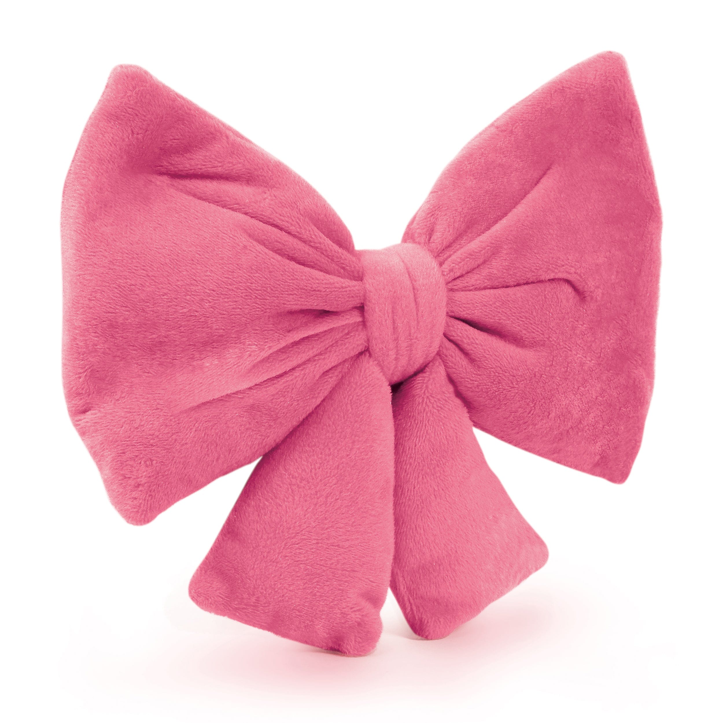 Pink bow eye pillow on a white background