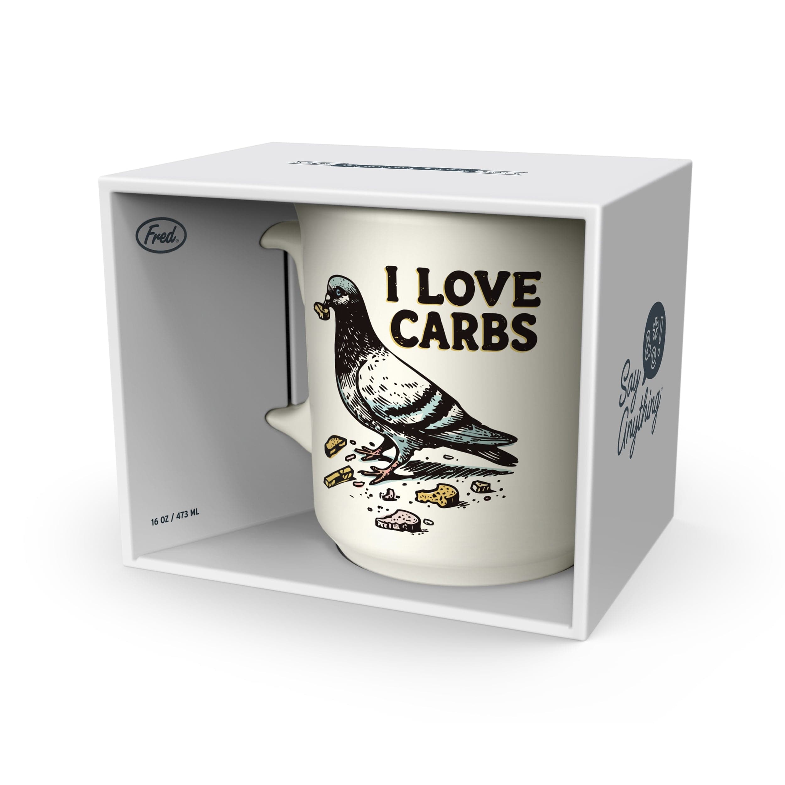 I Love Carbs - Pigeon Mug - 16oz Ceramic Mug