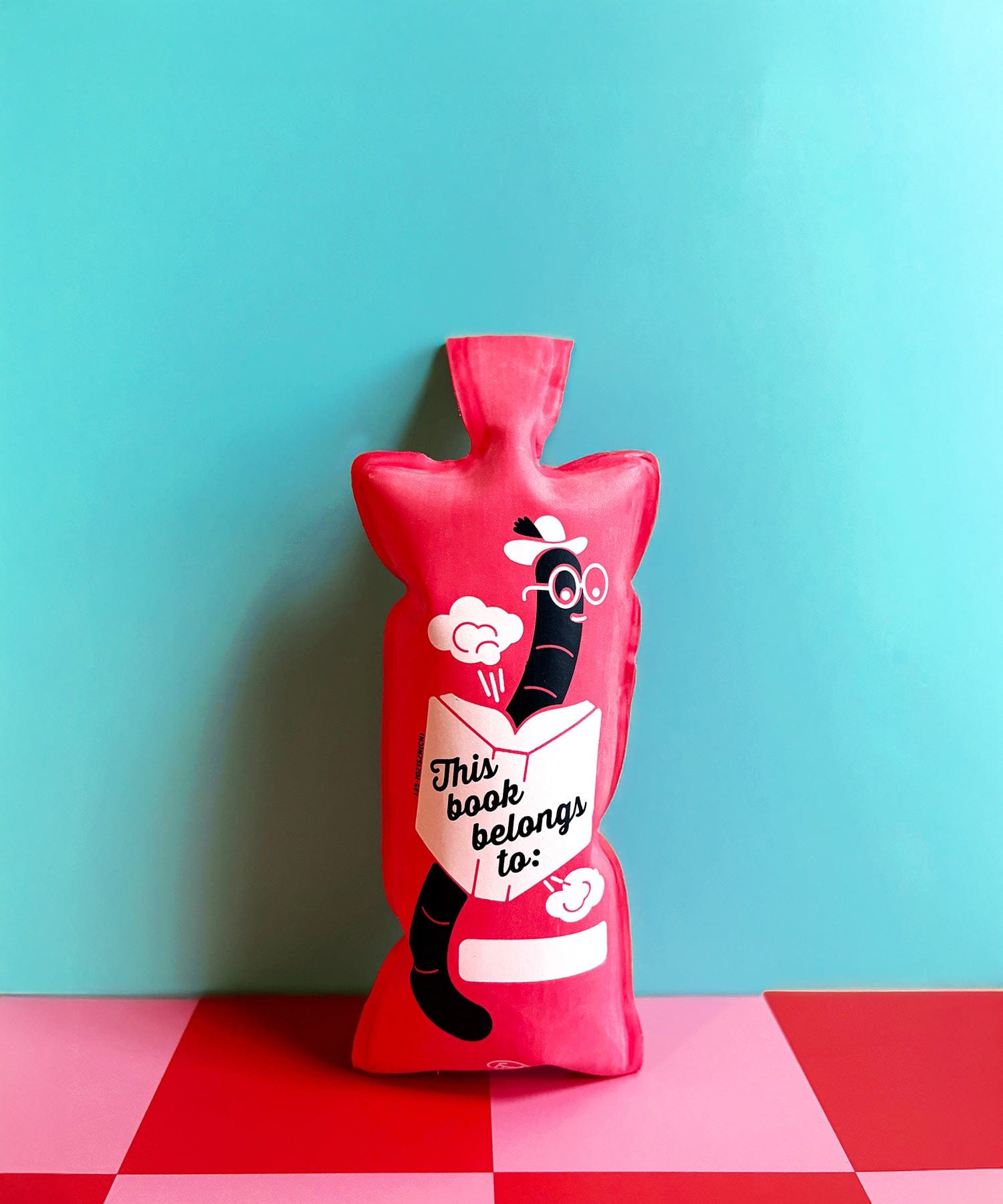 A whoopie cushion bookmark on a light blue background. Fun gift for kids and a hilarious stocking stuffer under $10